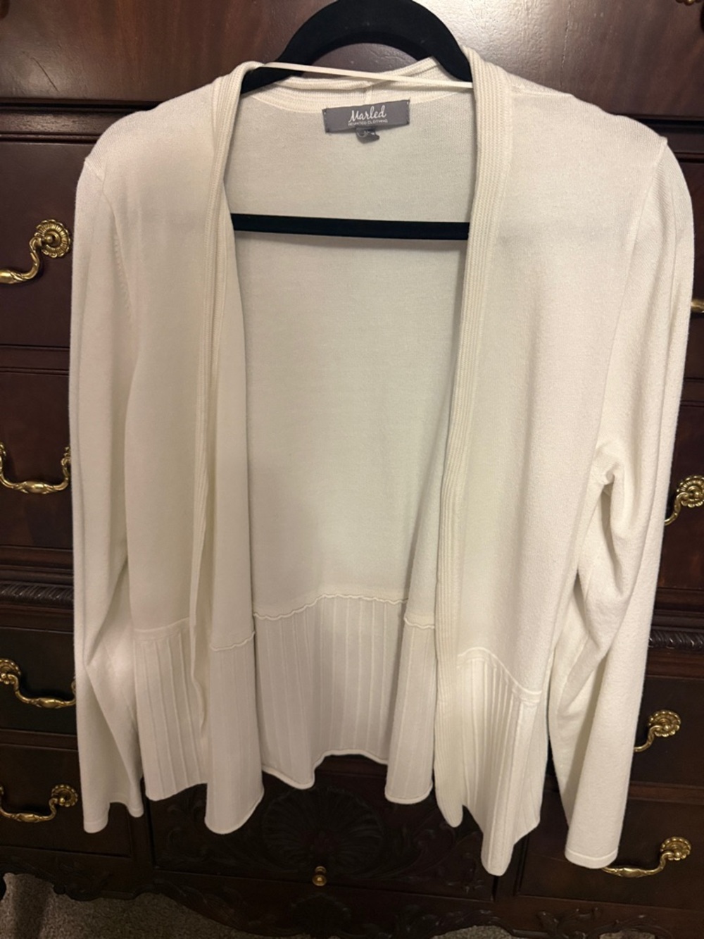 Open-Front‎ Cream Women's Cardigan Sweater